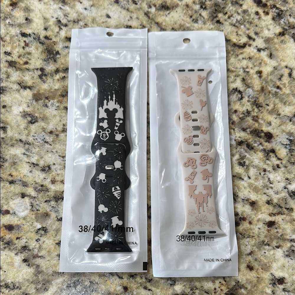 Black and White Disney-Themed Watch Bands